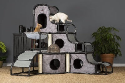 Prevue Pet Products Catville Tower - Gray Print